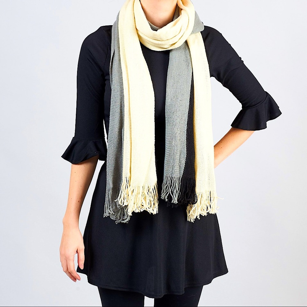 NWT MULTI LAYER TRI COLOR designer luxury Scarf
